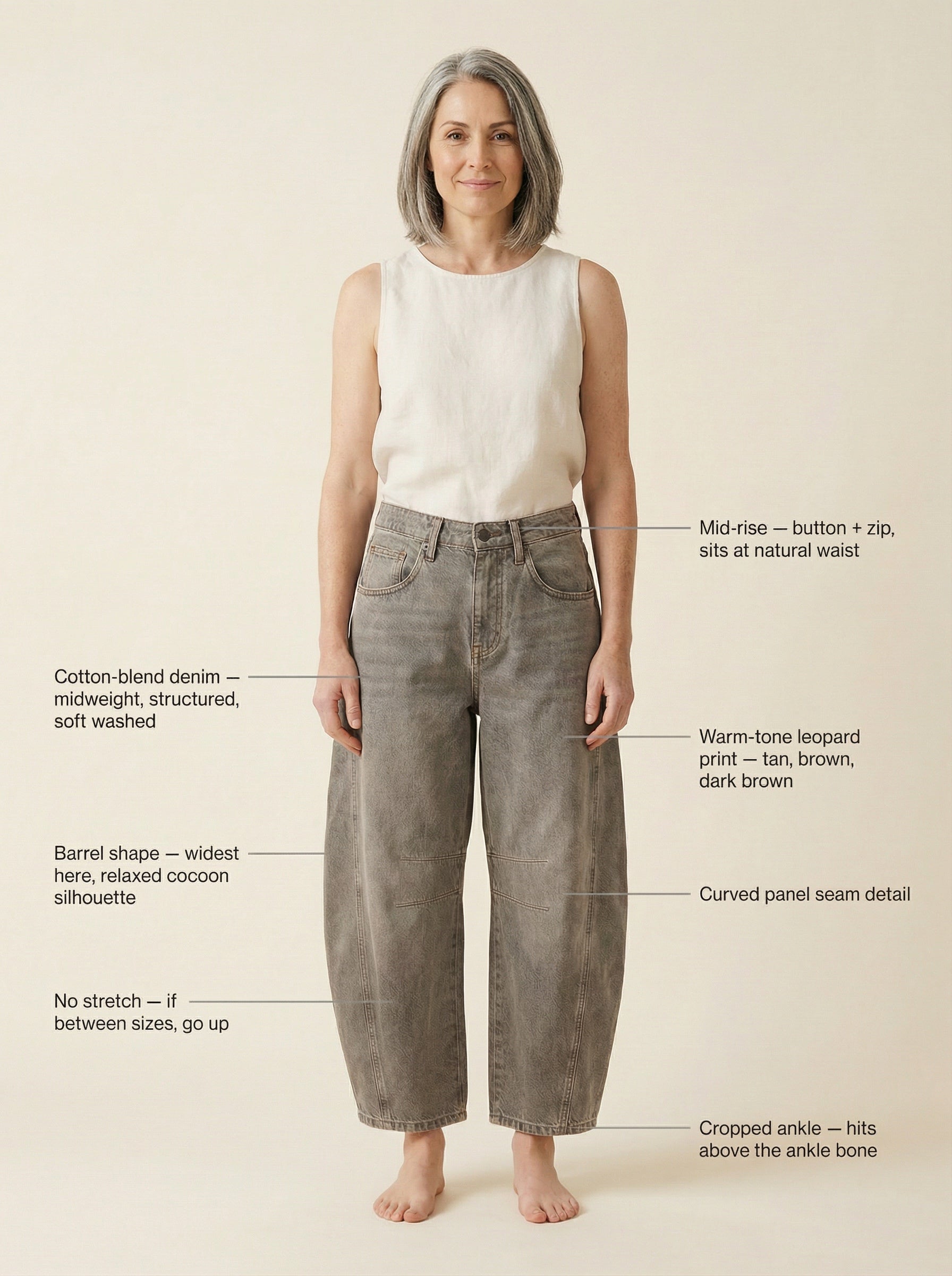 Arden Everyday Grey Barrel Jeans