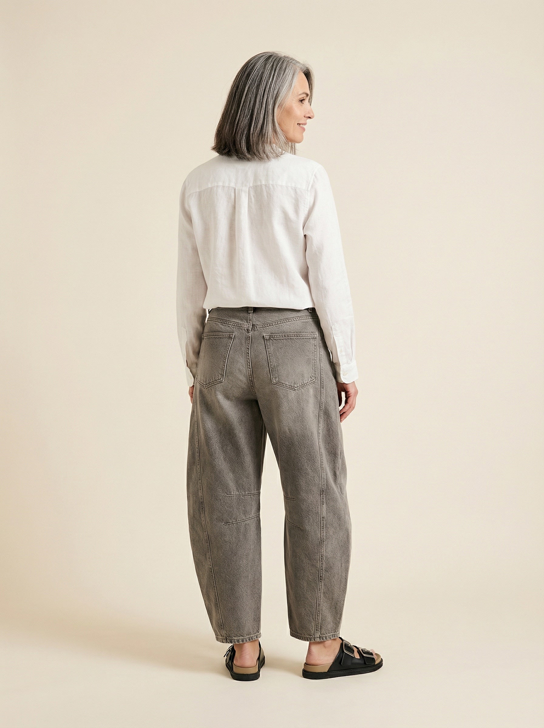 Arden Everyday Grey Barrel Jeans