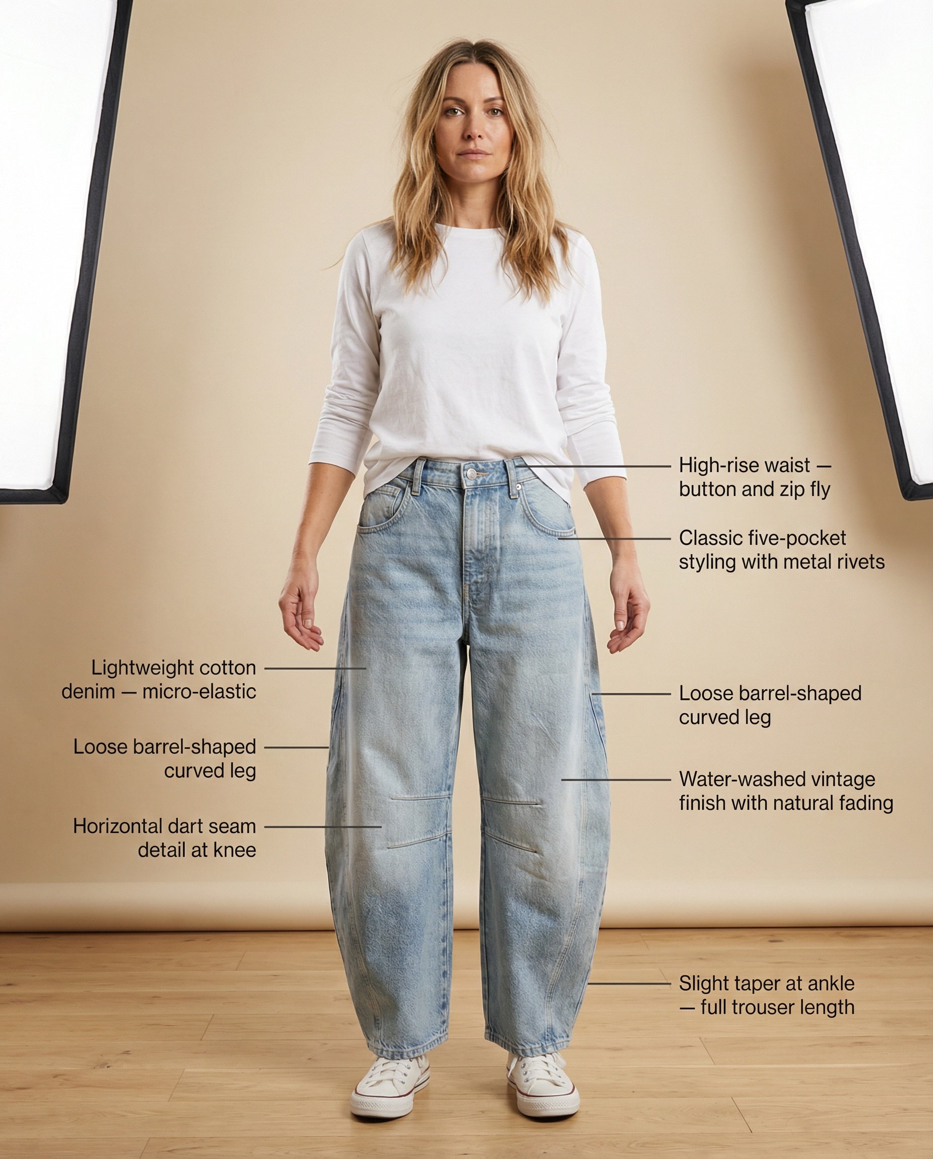 Arden Everyday Denim Barrel Jeans