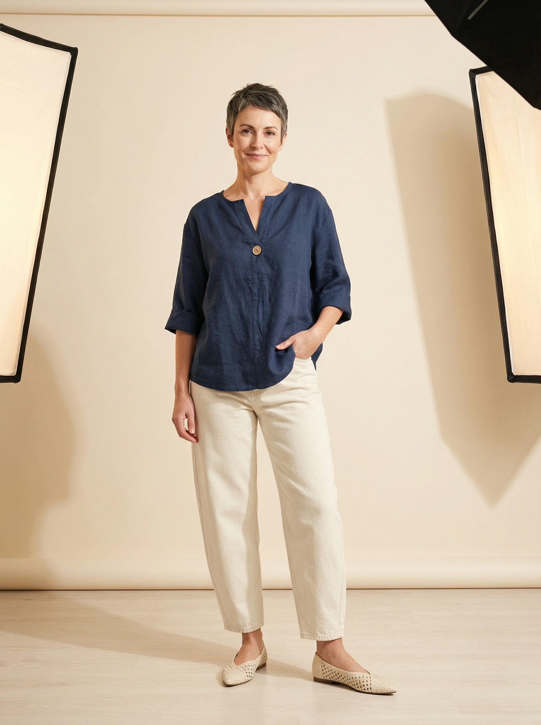 The Elara Linen Blouse