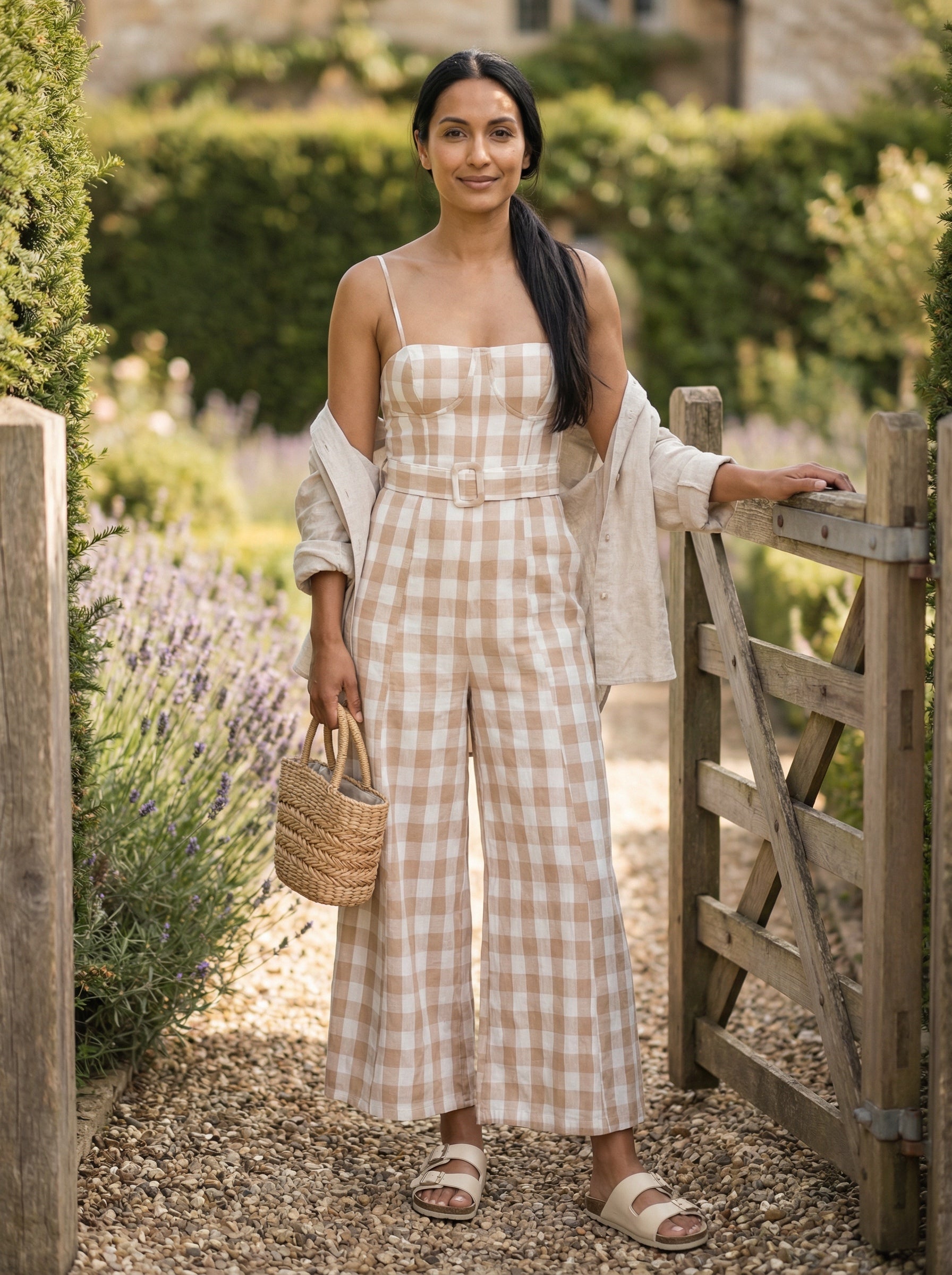 The Wide-Leg Gingham Jumpsuit